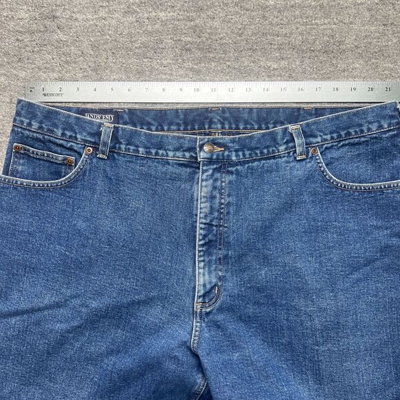 Lands End Square Rigger Mens Jeans Fleece Lined Warm Winter Dark Denim 44x29 - Picture 4 of 9